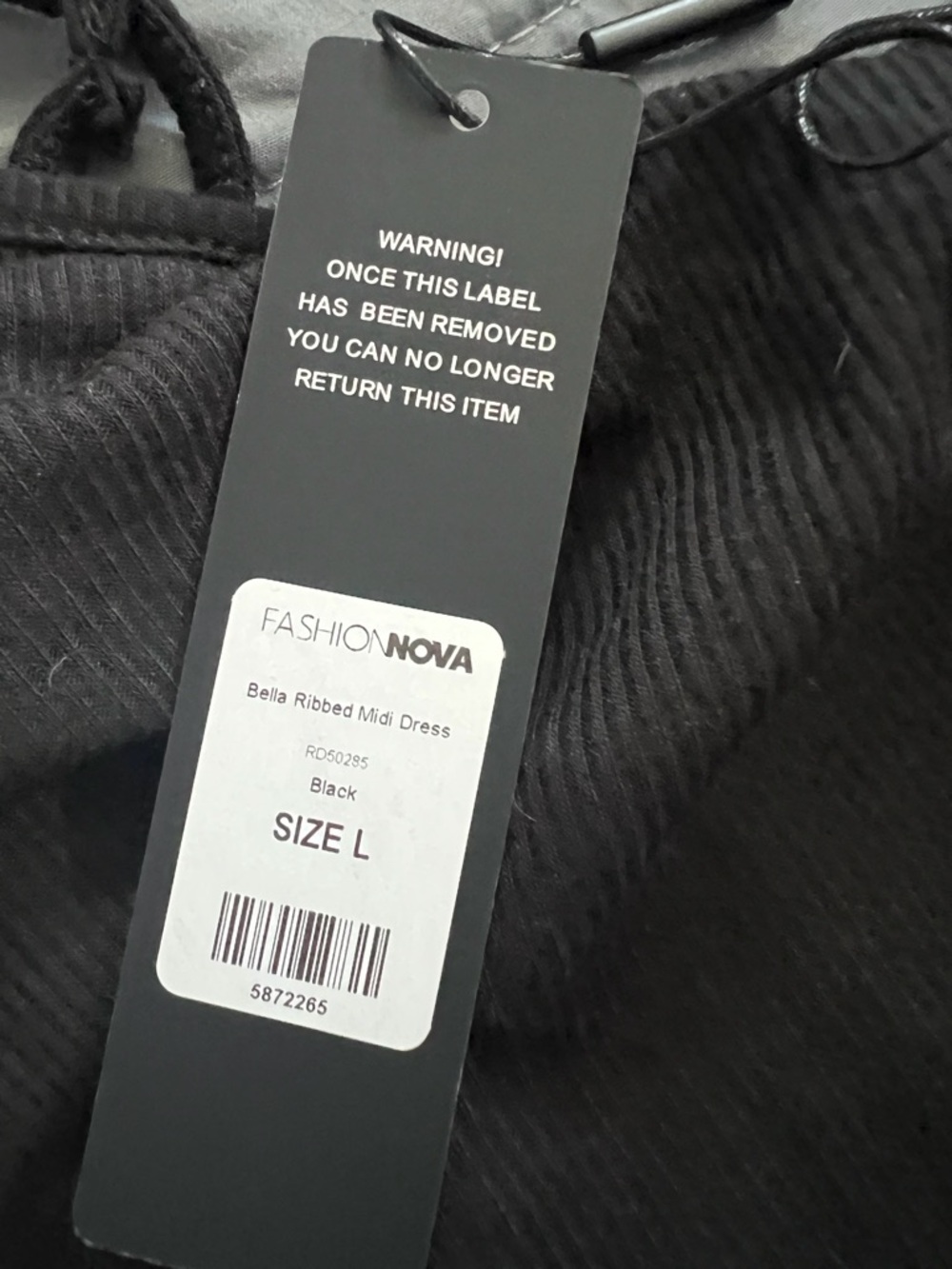 Fashion Nova Black Ribbed Midi Dress - Bella